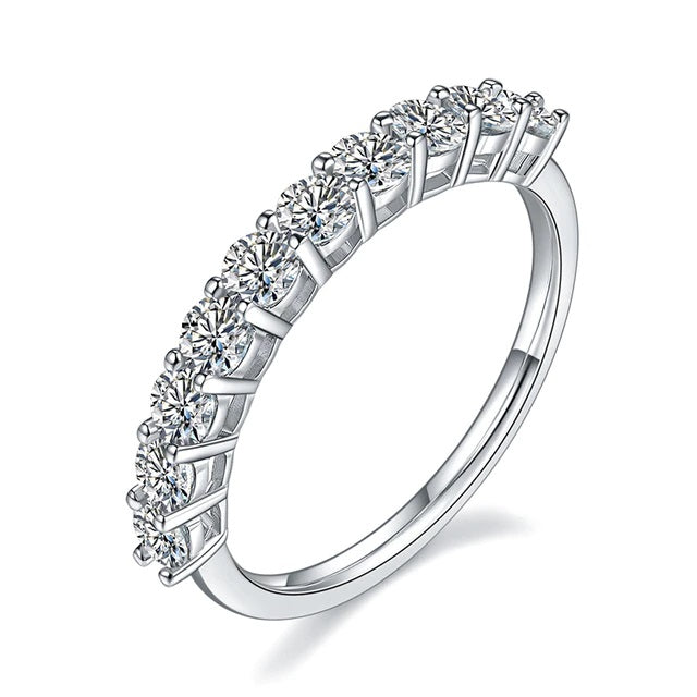 Dazzling Delights 1ct Round Brilliant Cut Moissanite Half Eternity Ring