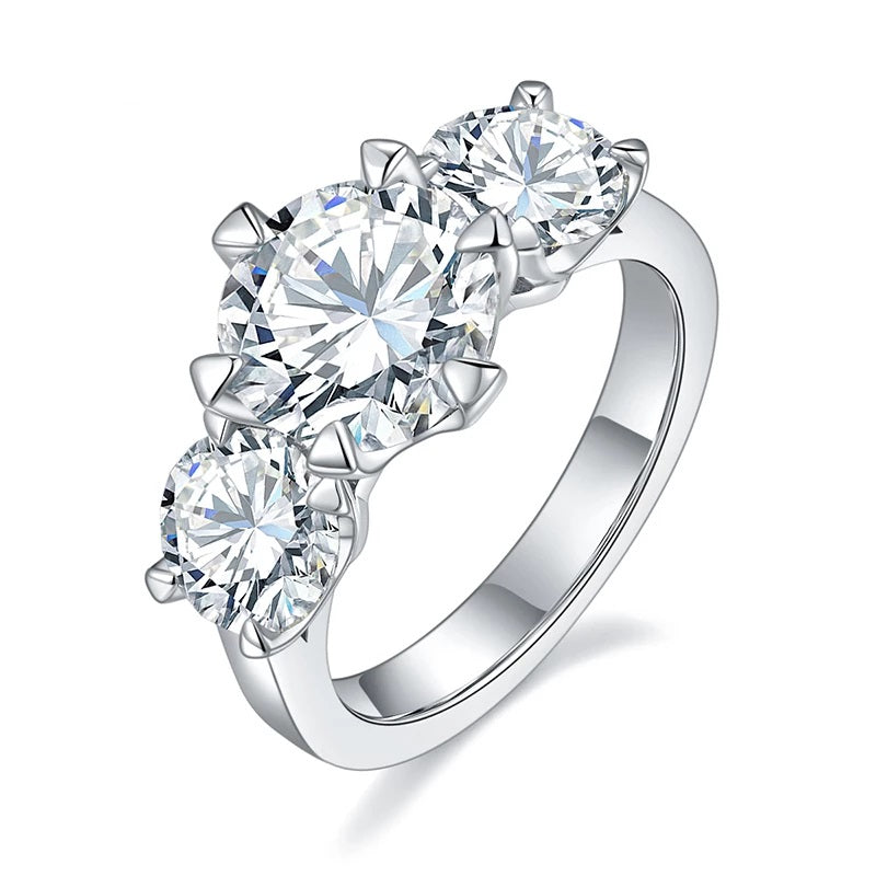 5ct Moissanite Trilogy Ring Dazzling Delights