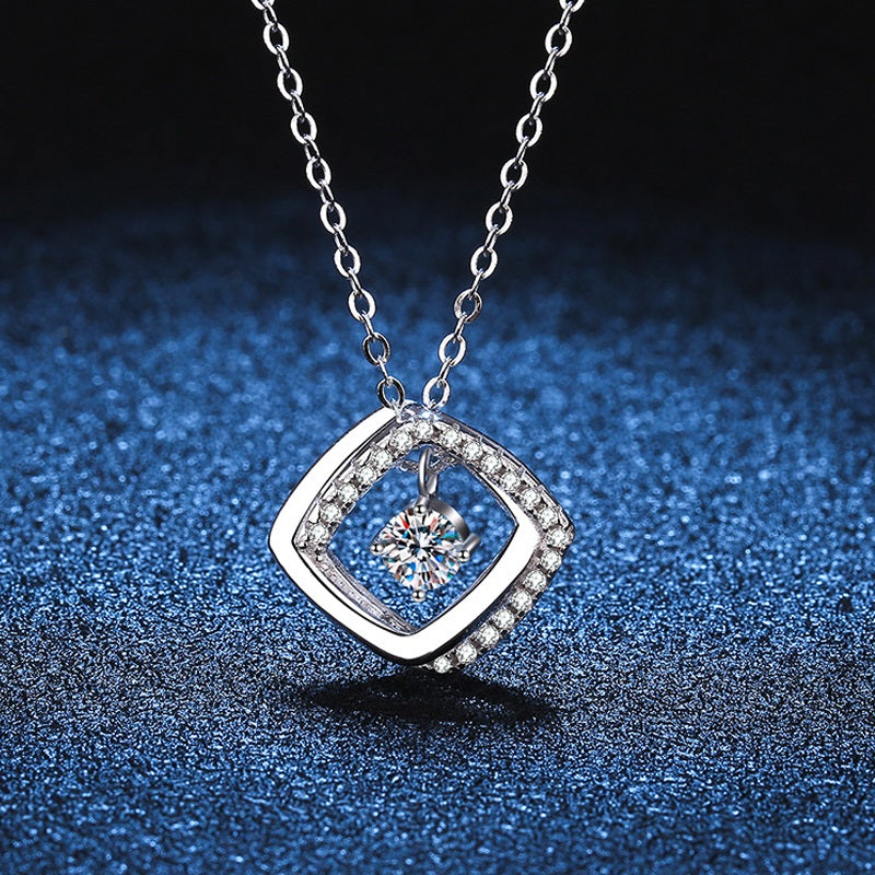 Dazzling Delights Round Brilliant Cut Moissanite Pendant Necklace