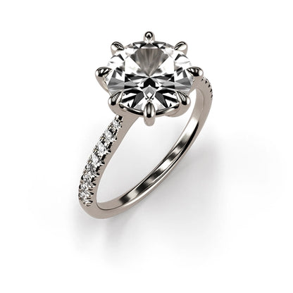 Unique 8 Prong Moissanite Engagement Ring