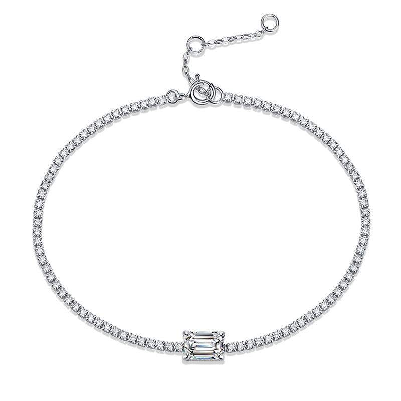 Emerald Cut Moissanite Tennis Bracelet Dazzling Delights