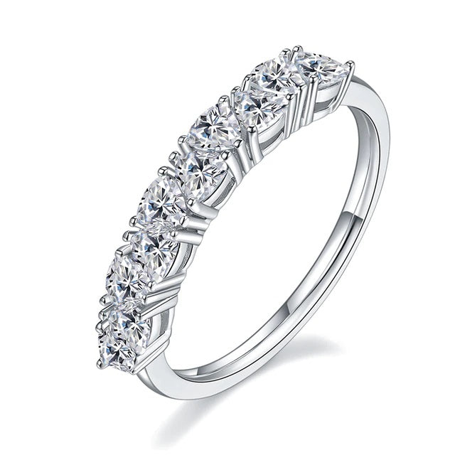 Dazzling Delights 1ct Trillion Cut Moissanite Half Eternity Ring