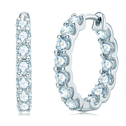 Dazzling Delights 2.6ct 3mm Moissanite Hoop Earrings