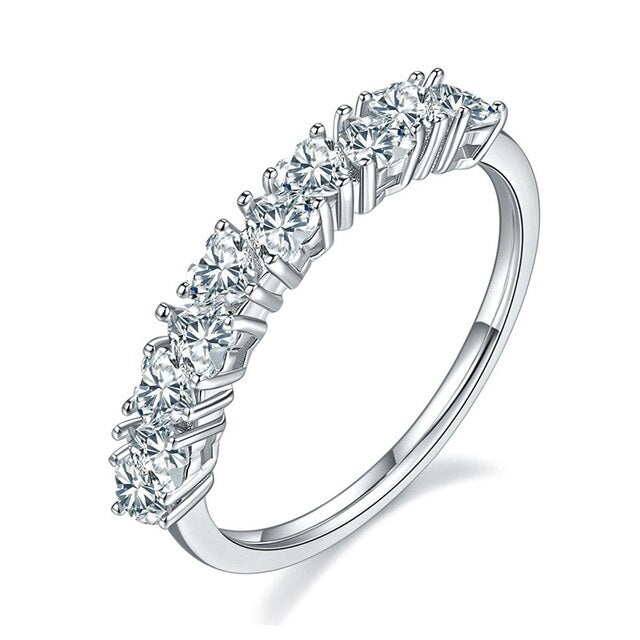 Dazzling Delights 1ct Heart Cut Moissanite Half Eternity Ring