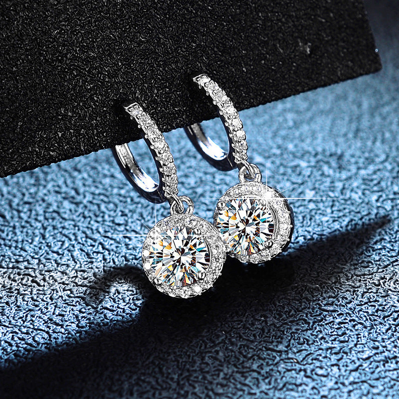 Dazzling Delights 6.5mm Moissanite Drop Earrings