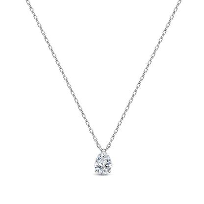 Pear Cut Moissanite Drop Pendant Necklace