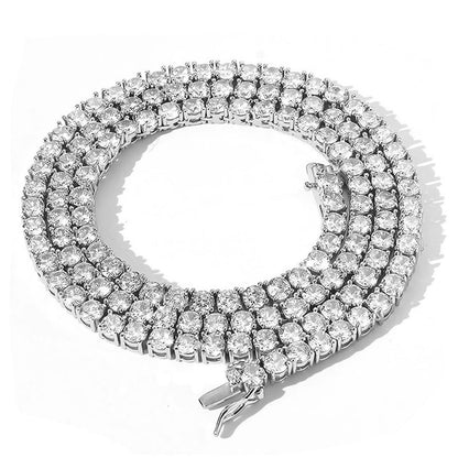 Round Brilliant Cut Moissanite Tennis Necklaces