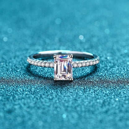 Dazzling Delights Emerald Cut Moissanite Ring