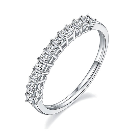 Dazzling Delights 1ct Princess Cut Moissanite Half Eternity Ring