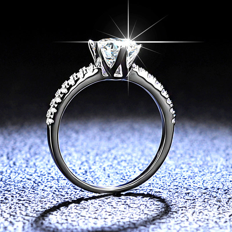 Dazzling Delights 1ct Round Brilliant Cut Moissanite Ring