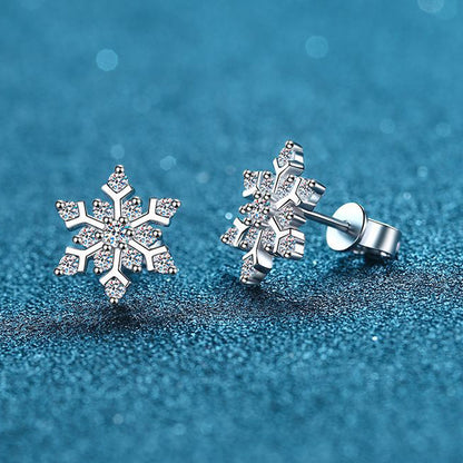 Dazzling Delights Snowflake Moissanite Stud Earrings