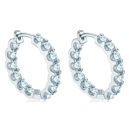 Dazzling Delights 2.6ct 3mm Moissanite Hoop Earrings