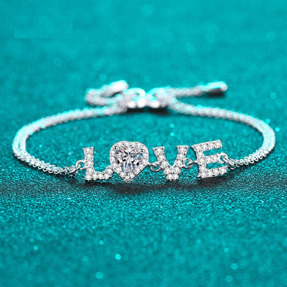 Dazzling Delights Moissanite LOVE Bracelet