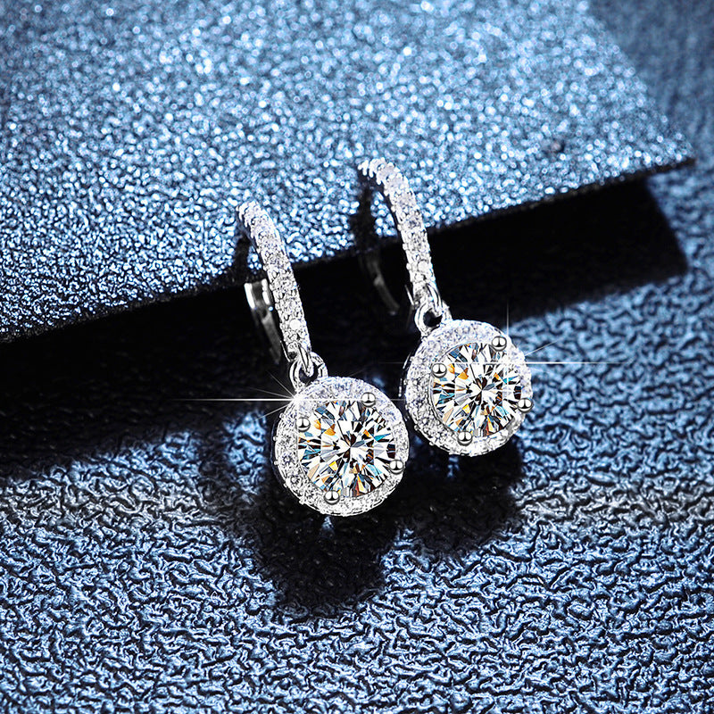 Dazzling Delights 6.5mm Moissanite Drop Earrings