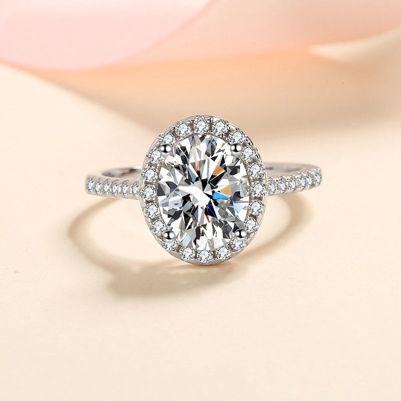 Dazzling Delights Oval Cut Moissanite Halo Ring