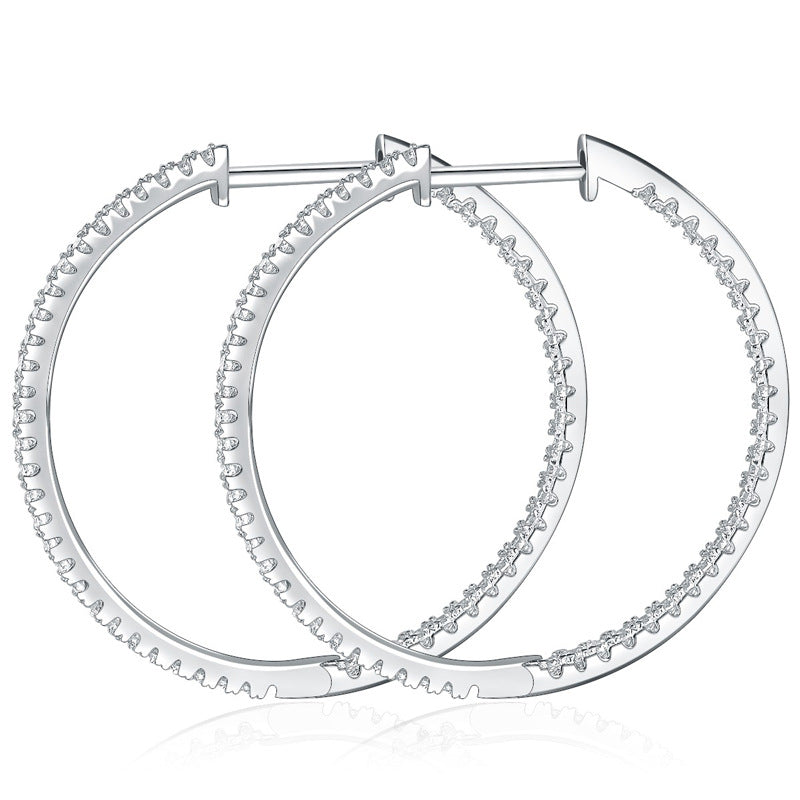 Dazzling Delights 3cm Moissanite Full Eternity Hoop Earrings