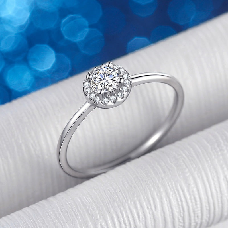 Dazzling Delights 4mm Round Brilliant Cut Halo Ring