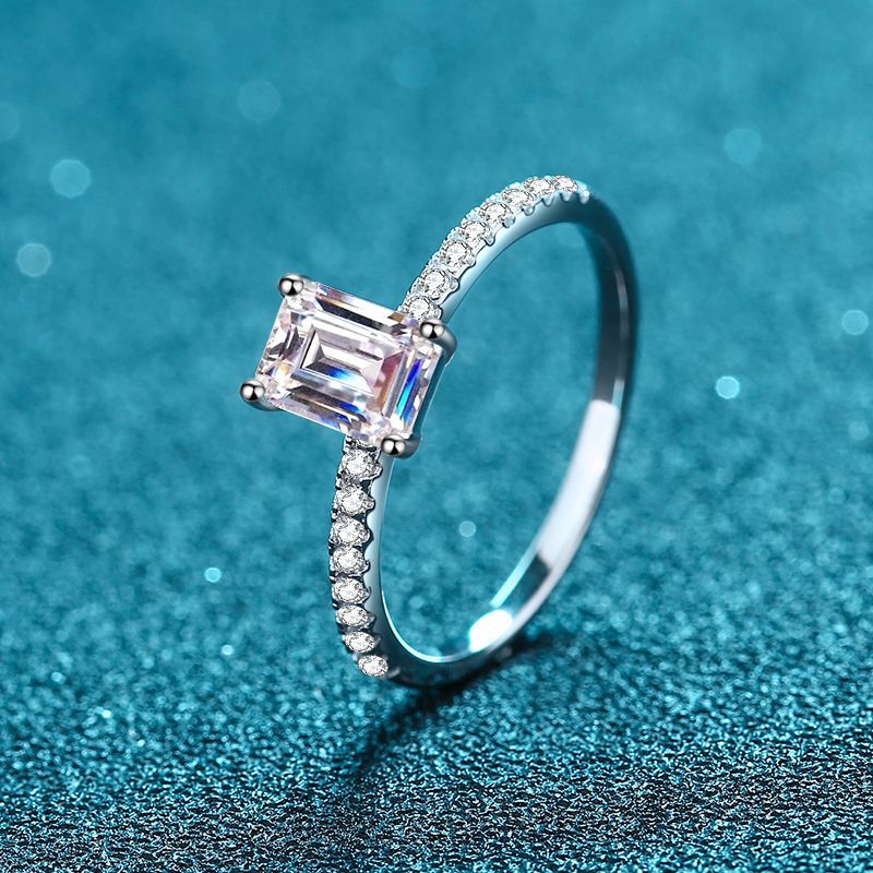 Dazzling Delights Emerald Cut Moissanite Ring