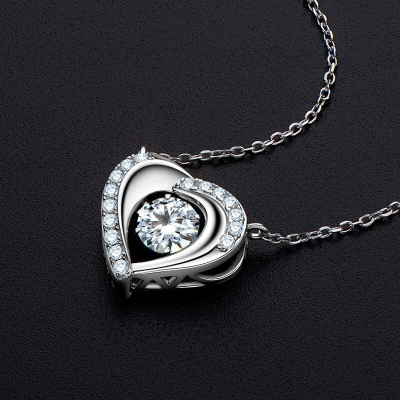 Shimmering Moissanite Heart Pendant Necklace