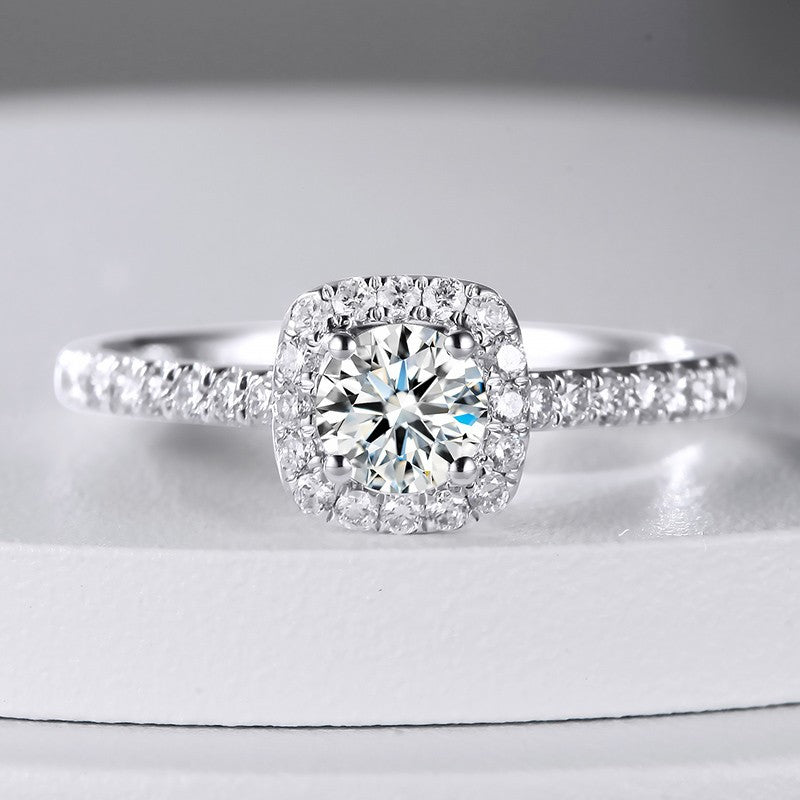 Dazzling Delights Elegant Moissanite Halo Ring