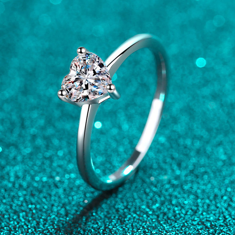 Dazzling Delights Heart Cut Solitaire Moissanite Engagement Ring