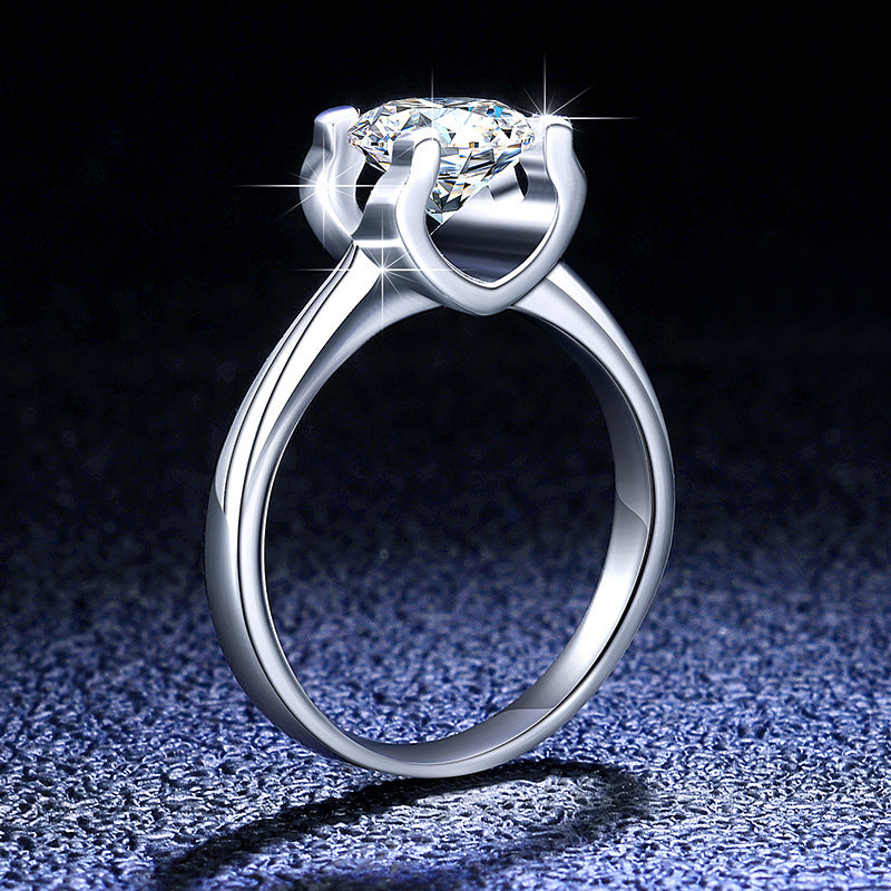 Dazzling Delights 4 Corner Prong Open Setting Solitaire Moissanite Engagement Ring