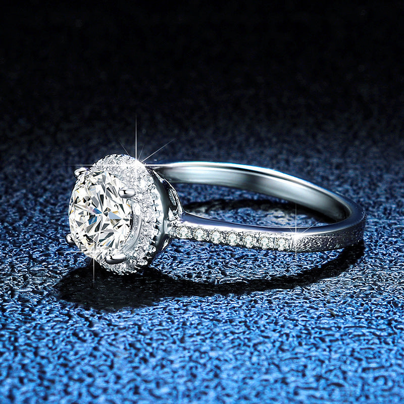 Dazzling Delights Round Brilliant Cut Moissanite Halo Ring