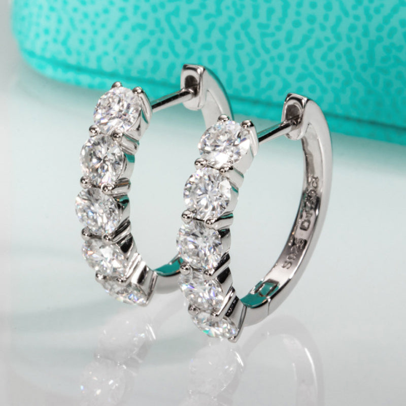 Dazzling Delights 3ct Moissanite Hoop Earrings