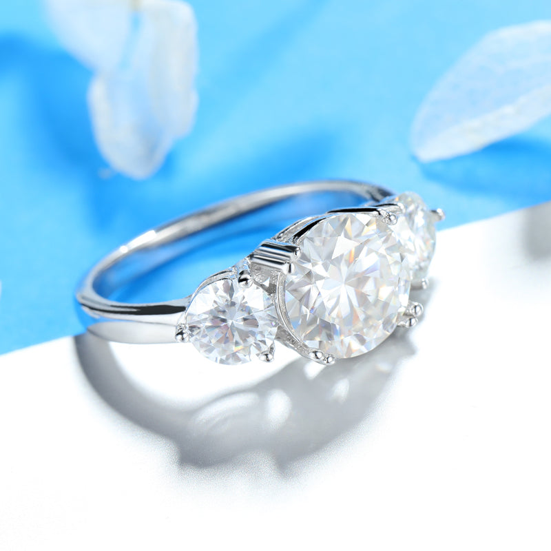 Dazzling Delights 3ct Moissanite Trilogy Ring