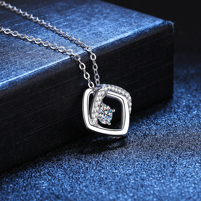 Dazzling Delights Round Brilliant Cut Moissanite Pendant Necklace