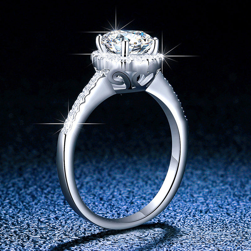 Dazzling Delights Round Brilliant Cut Moissanite Halo Ring