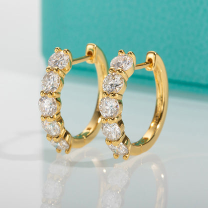 Dazzling Delights 3ct Moissanite Hoop Earrings