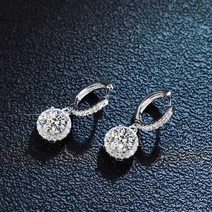 Dazzling Delights 6.5mm Moissanite Drop Earrings