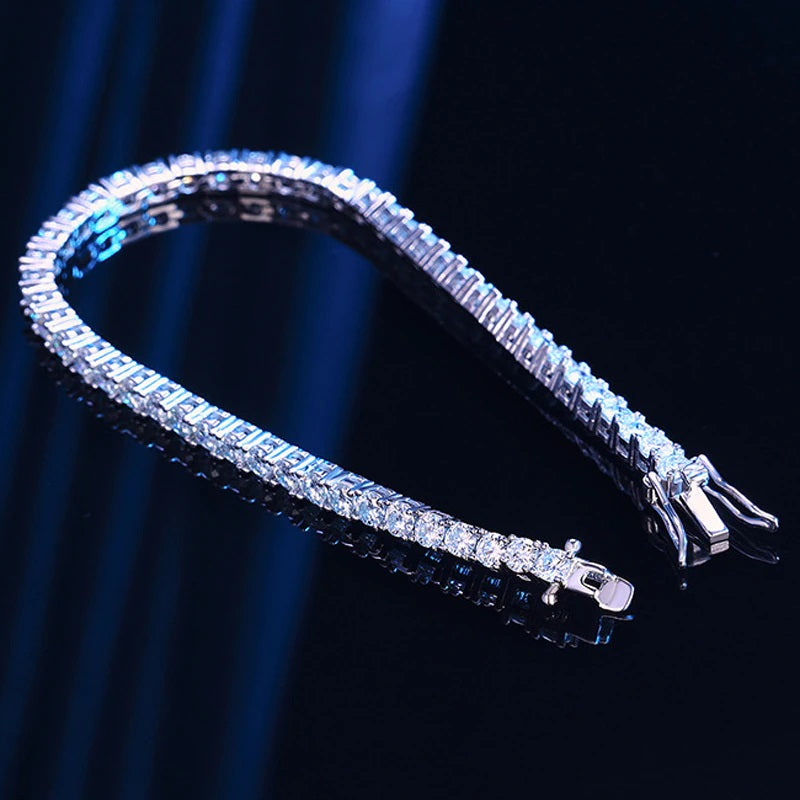 Dazzling Delights Round Brilliant Cut Moissanite Tennis Bracelets