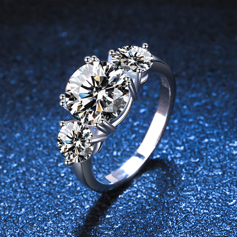 Dazzling Delights 4ct Moissanite Trilogy Ring