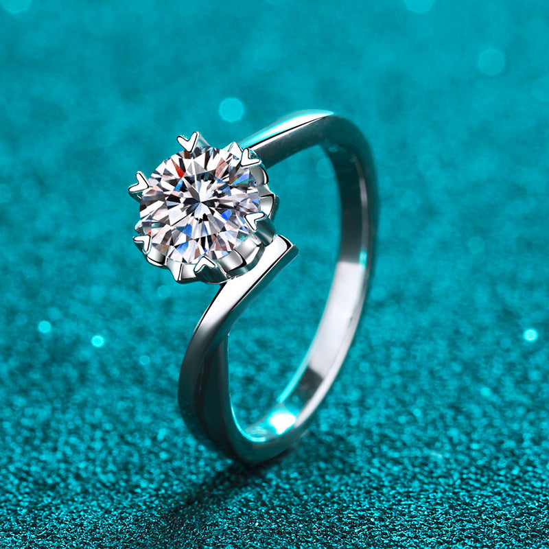 Dazzling Delights Morningstar Moissanite Engagement Ring