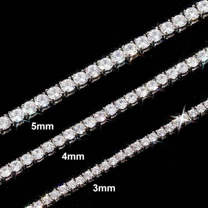 Round Brilliant Cut Moissanite Tennis Necklaces