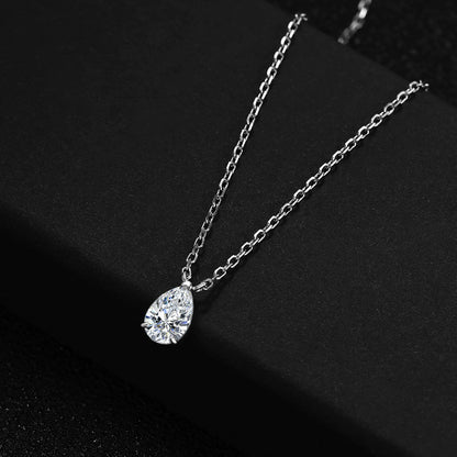 Pear Cut Moissanite Drop Pendant Necklace