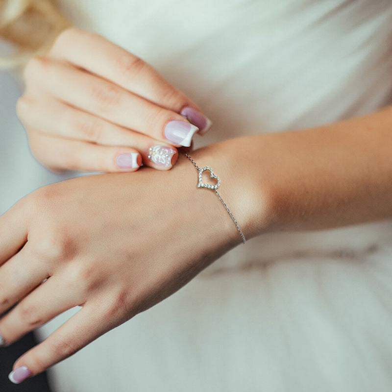 Dazzling Delights Moissanite Heart Bracelet