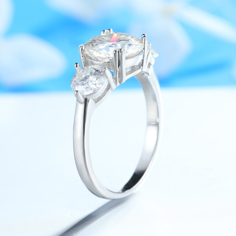 Dazzling Delights 3ct Moissanite Trilogy Ring