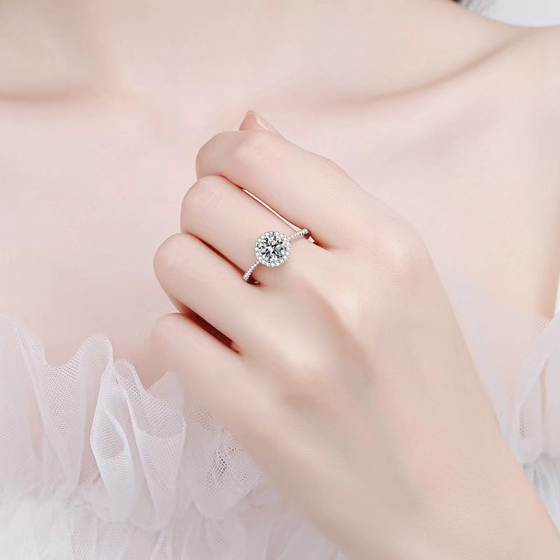 Dazzling Delights Round Brilliant Cut Moissanite Halo Ring