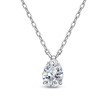 Pear Cut Moissanite Drop Pendant Necklace