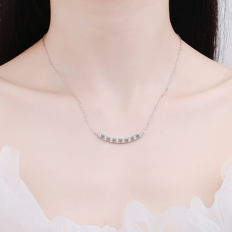 Dazzling Delights Moissanite Smile Pendant Necklace