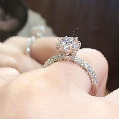 Dazzling Delights Ornate Round Brilliant Cut Moissanite Engagement Ring