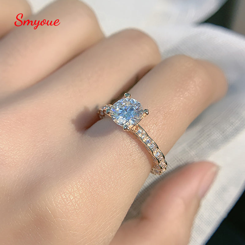 Dazzling Delights Ornate Round Brilliant Cut Moissanite Ring