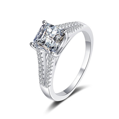 Dazzling Delights 2ct Asscher Cut Moissanite Split Band Ring