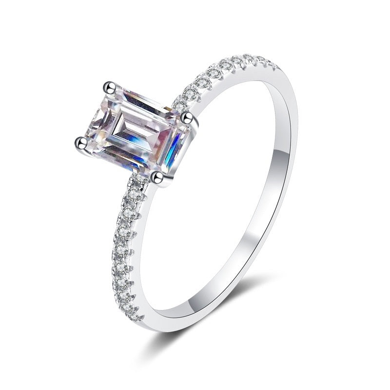 Dazzling Delights Emerald Cut Moissanite Ring