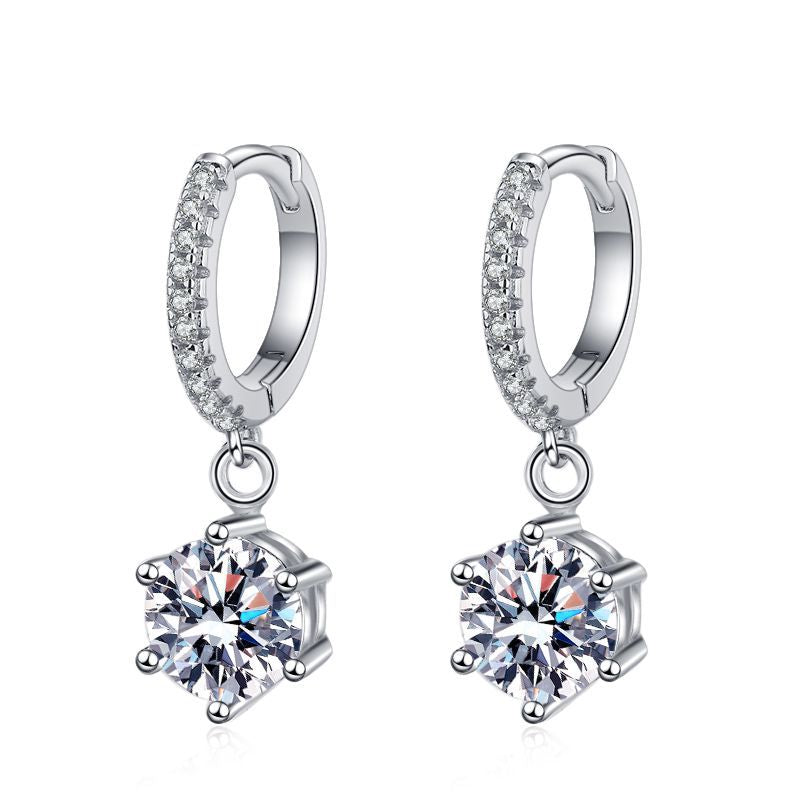 6.5mm Moissanite Drop Earrings