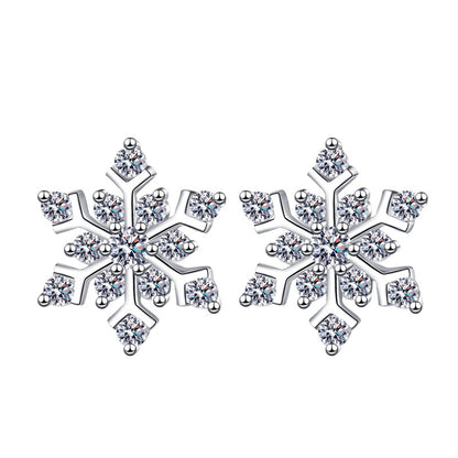 Dazzling Delights Snowflake Moissanite Stud Earrings