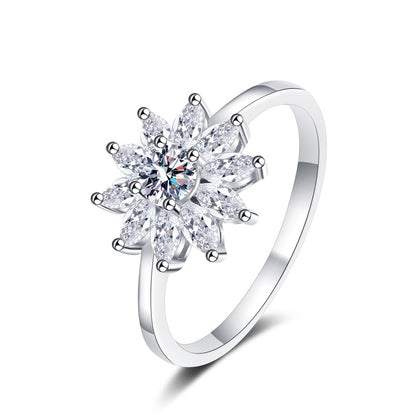 Dazzling Delights Round Brilliant Cut Moissanite Marquise Halo Ring